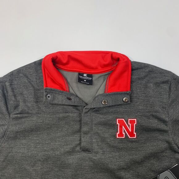 Colosseum Nebraska Huskers Sweatshirt Mens M Medium Grey Long Sleeve Pullover - Picture 4 of 12
